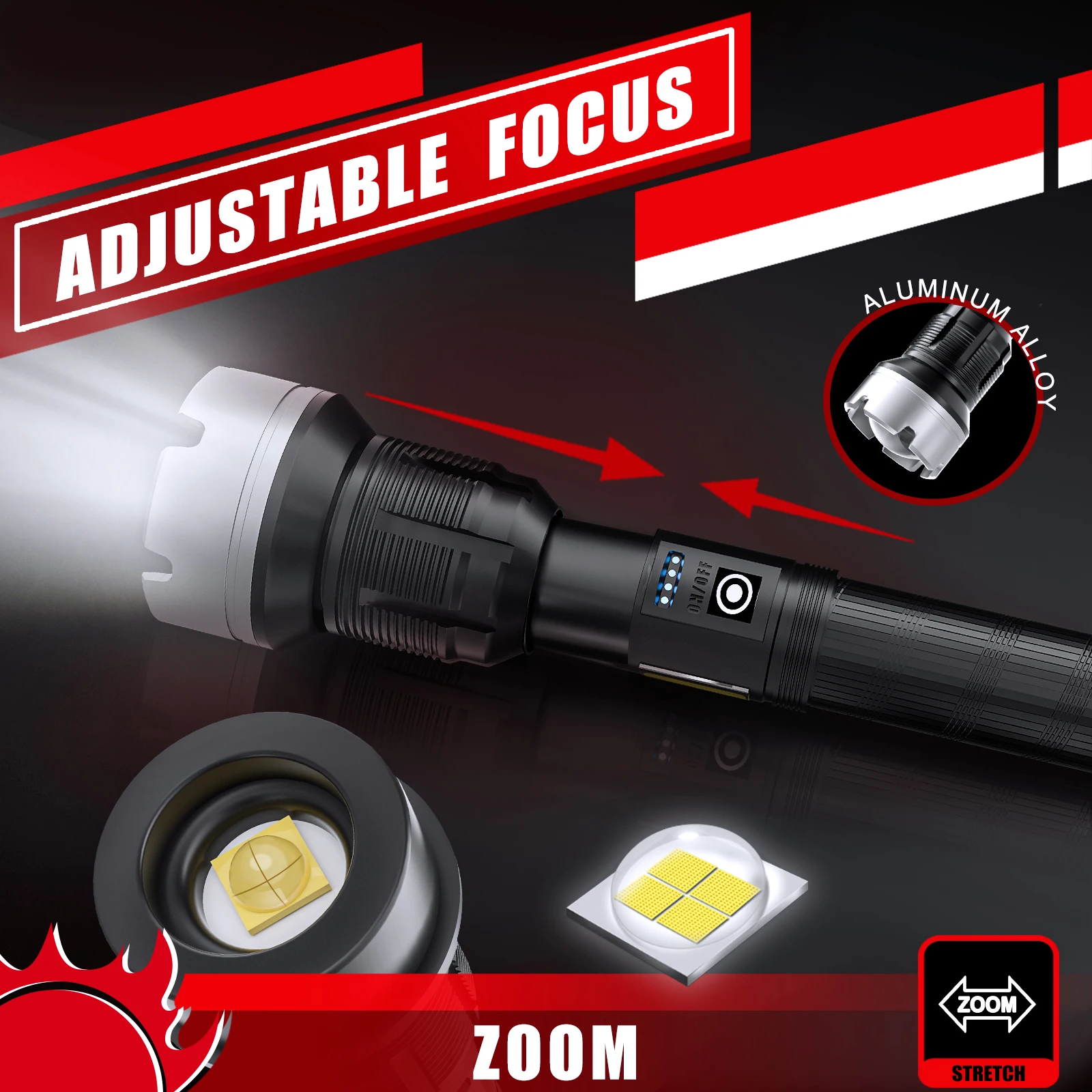 売却 Warsun XF226 5000ルーメン高輝度強力なled懐中電灯cobサイドライトと10000mahの充電式バッテリー