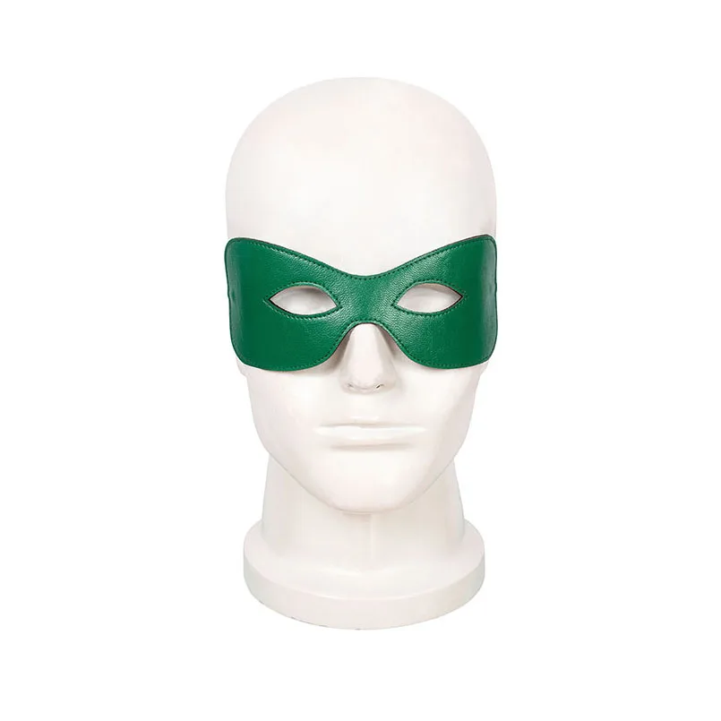 Adult Superhero Hal Cosplay Green Lantern Costume Halloween Party Masquerade  Eye Mask Green Faux Leather Accessories
