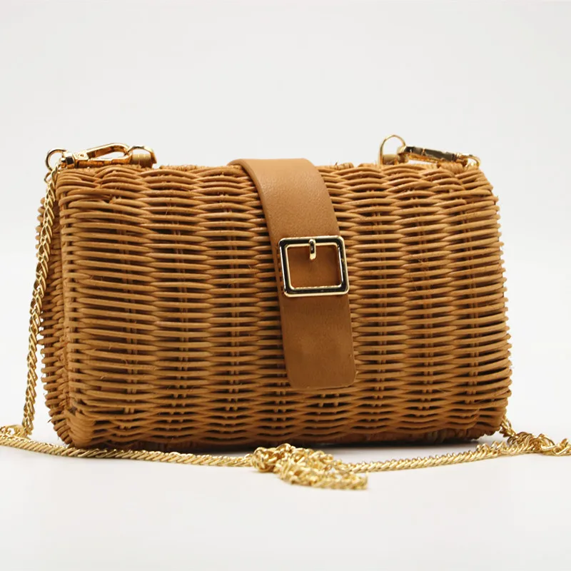 Летняя Новинка Плетеная соломенная сумка из ротанга женские кошельки и сумочки