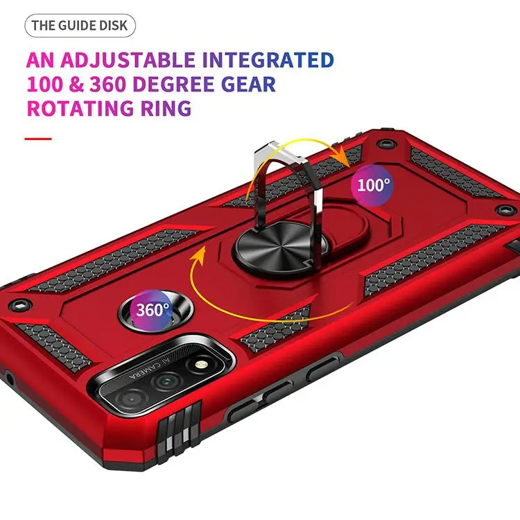 

Armor Shockproof Phone Case For Huawei Honor 8S 9X10 20 Play 4T P Smart Z Pro Lite 2019 2020 Finger Ring Holder Car Magnet Cover