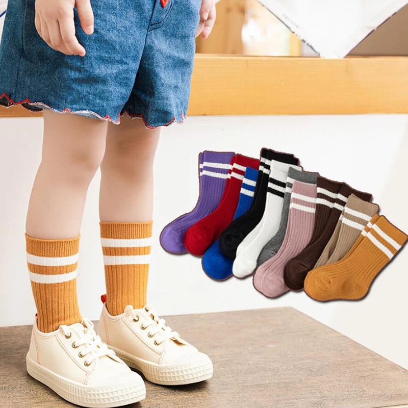 1-10Years ni&ntilde;os calcet&iacute;n de algod&oacute;n deportes ni&ntilde;os calcetines tobilleros chicas beb&eacute; suave despojado calcetines de ni&ntilde;os calcetines de la ropa de la escuela.-0