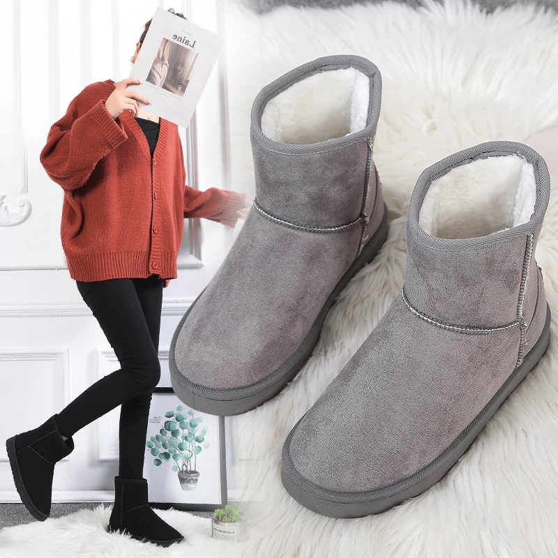 

Plus Velvet Thick Snow Boots Women's Autumn and Winter 2021 New Comfortable Flat Cotton Boots Warm Cotton Shoes Short
