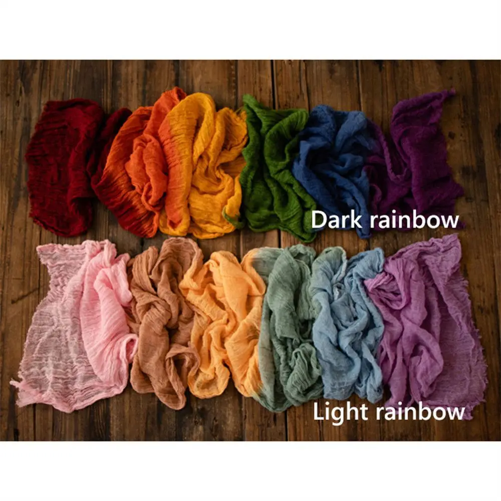 

1 Pc Newborn Baby Photography Photo Prop Soft Long Ripple Wraps Rainbow Wrapped Cloth Newborn Swaddle for Baby Boy Girl