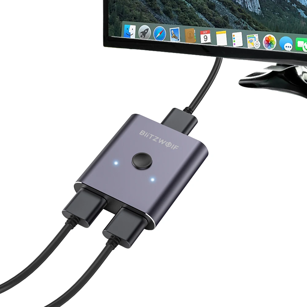 Двунаправленный коммутатор BlitzWolf совместимый с HDMI 1 вход 2 выхода входа выход