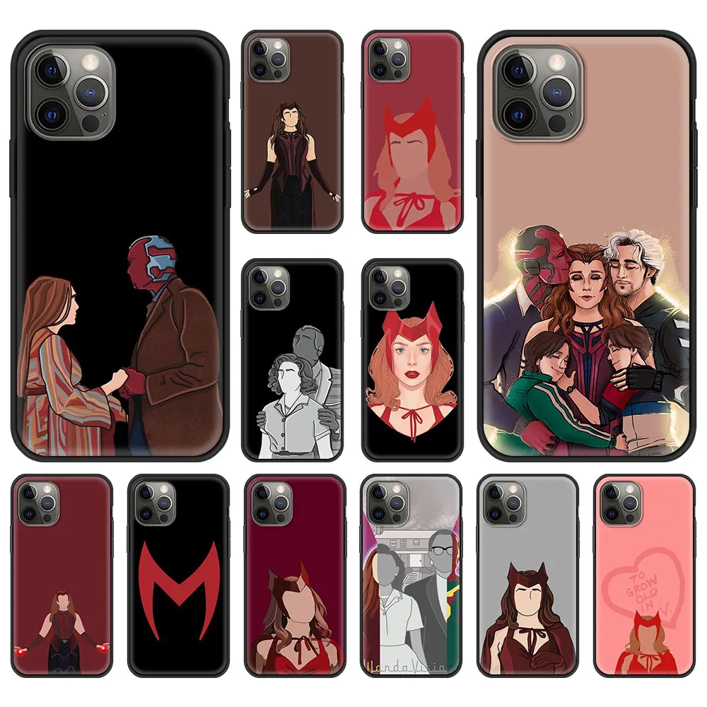 

Popular TV Series W-WandaVision Case for iPhone 13 11 12 Pro Max Phone Cover for iPhone 7 8 Plus SE2020 X XR XS Max Luxury Shell
