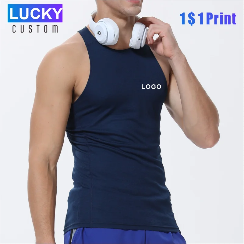

Men's Gym Workout Vest Sports Running Quick-drying Sleeveless Shirt Muscle Bodybuilding Tee Vest Custom Print Logo Print Top 4x