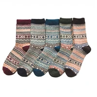 1pairs men socks casual winter warm thick wool vintage colorful knit soft socks birthday gift harajuku