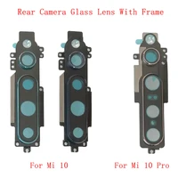 rear back camera lens glass with metal frame holder for xiaomi mi 10 10pro 9 9se 8 8lite 8se replacement parts