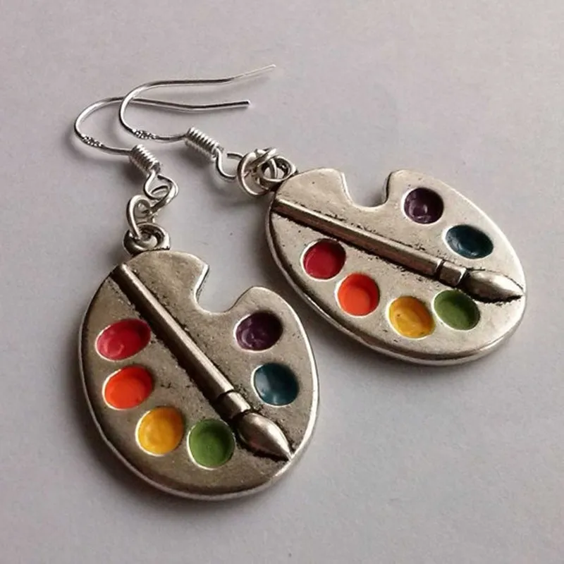 

New Christmas Gift Cartoon Earrings Marker Pen Painting Version Pigment Version Earring Ideas