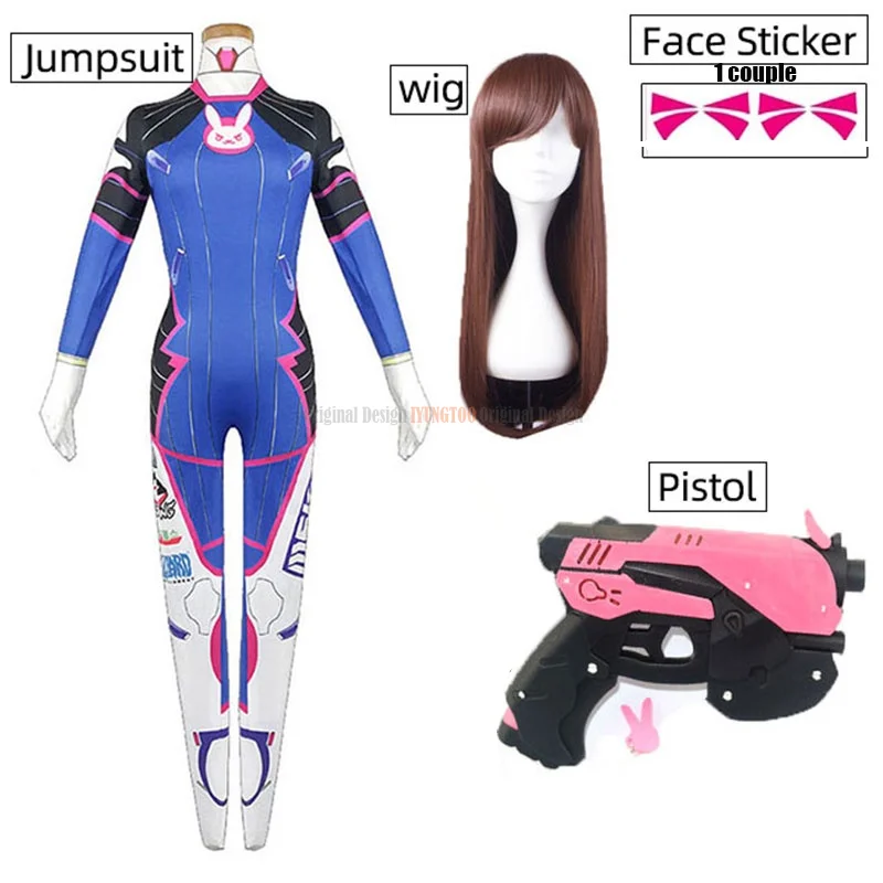 

Костюм для косплея D.Va, набор Dva, парики из песни Хана, сиамские колготки, женский костюм для Хэллоуина, костюм для косплея Overwatch Dva