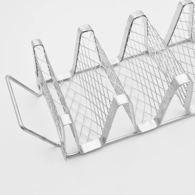 

Stainless Steel Taco Rack Hold 4 Tacos Pies Silver Taco Holder Mexican Food Holders Cooking Accessories Kitchen Tool BBQ Utensil
