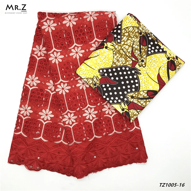 Mr.Z 2019 Latest Swiss Voile Lace Cloth Material Embroidery High Quality African 100% Cotton Printed Real Dutch Wax Fabric |