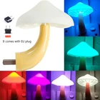 Ночной светильник со светодиодным интеллектуальным контролем освещения в виде гриба, детский Ночной светильник, настенный мини-светильник, украшение для детской спальни, ночник