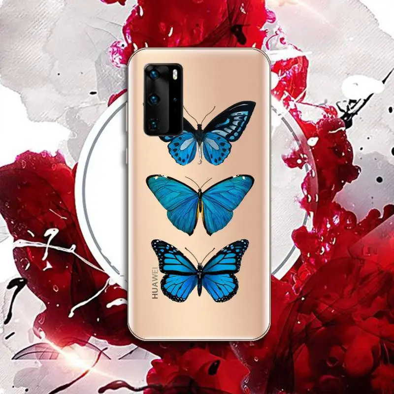 

Butterfly aesthetic art Phone Case Transparent for Huawei P honor 8 10i 20 30 40 smart 2019