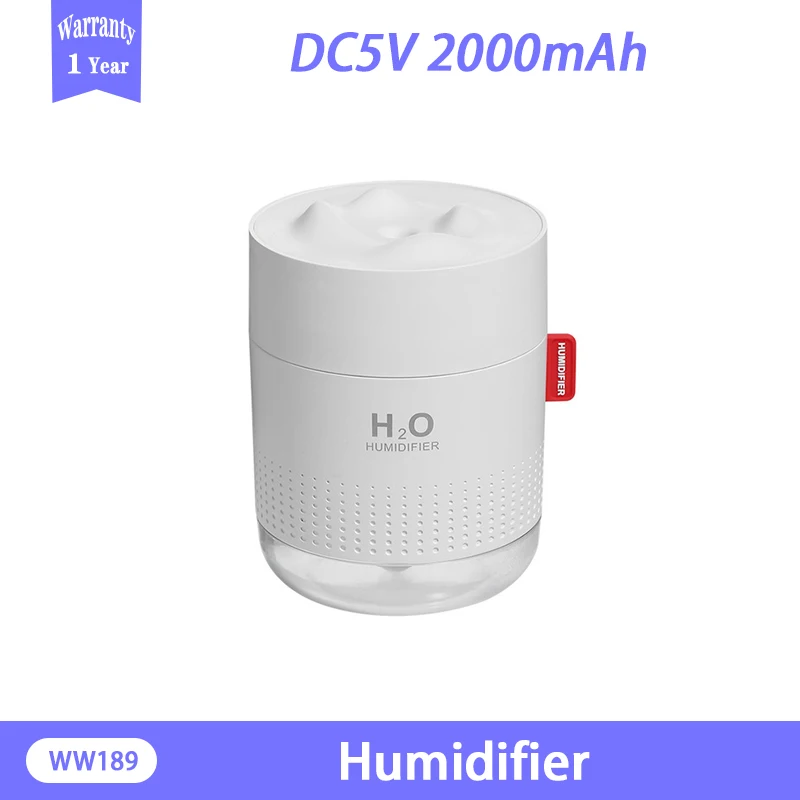 

White Snow Humidifier 500ML Ultrasonic USB Aromatherapy Air Diffuser Soothing Light Aromatherapy Humidifier Household Diffuser