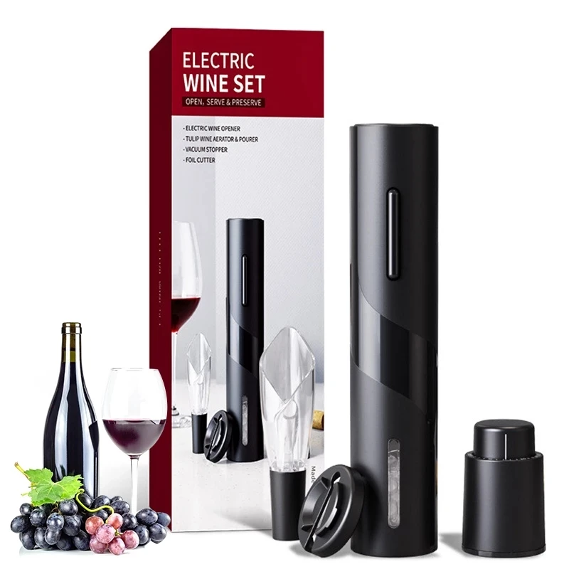 

4 in1 Set Electric Wine Opener Creative Rechargeable Automatic Corkscrew Wine Bottle Opener with USB Charging Cable Kitchen Tool