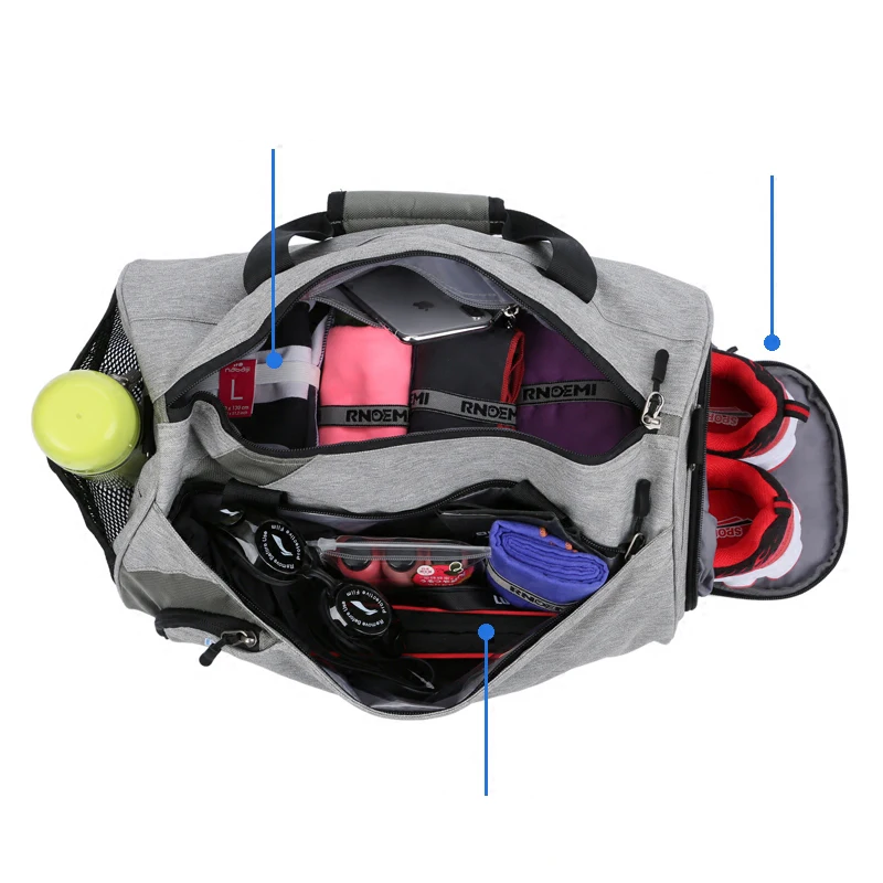 Men Women Gym Training Bag Fitness Travel Sport Outdoor Bags For Shoes Storage Multifunction Handbag Dry Wet Duffle Luggage | Спорт и