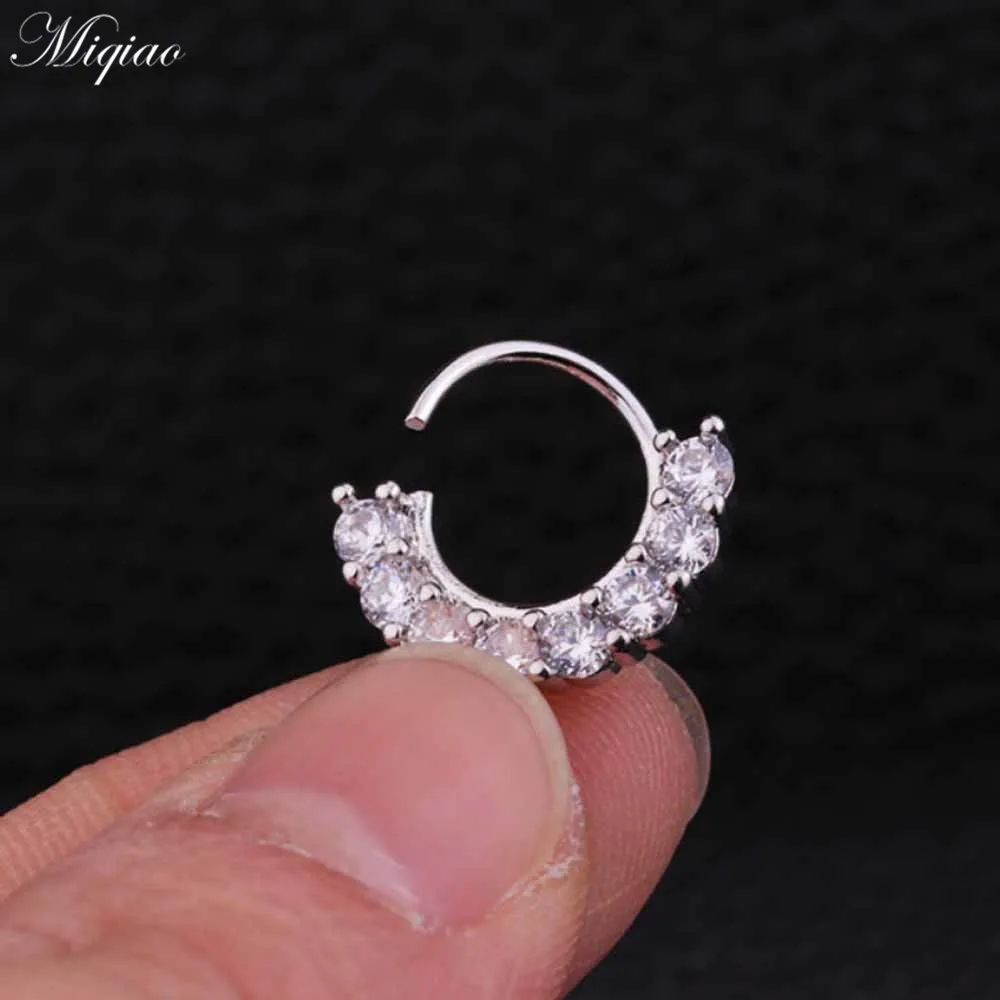 

Miqiao 2pcs Fashion Creative Diamond-studded Round Earrings Body Piercing Jewelry
