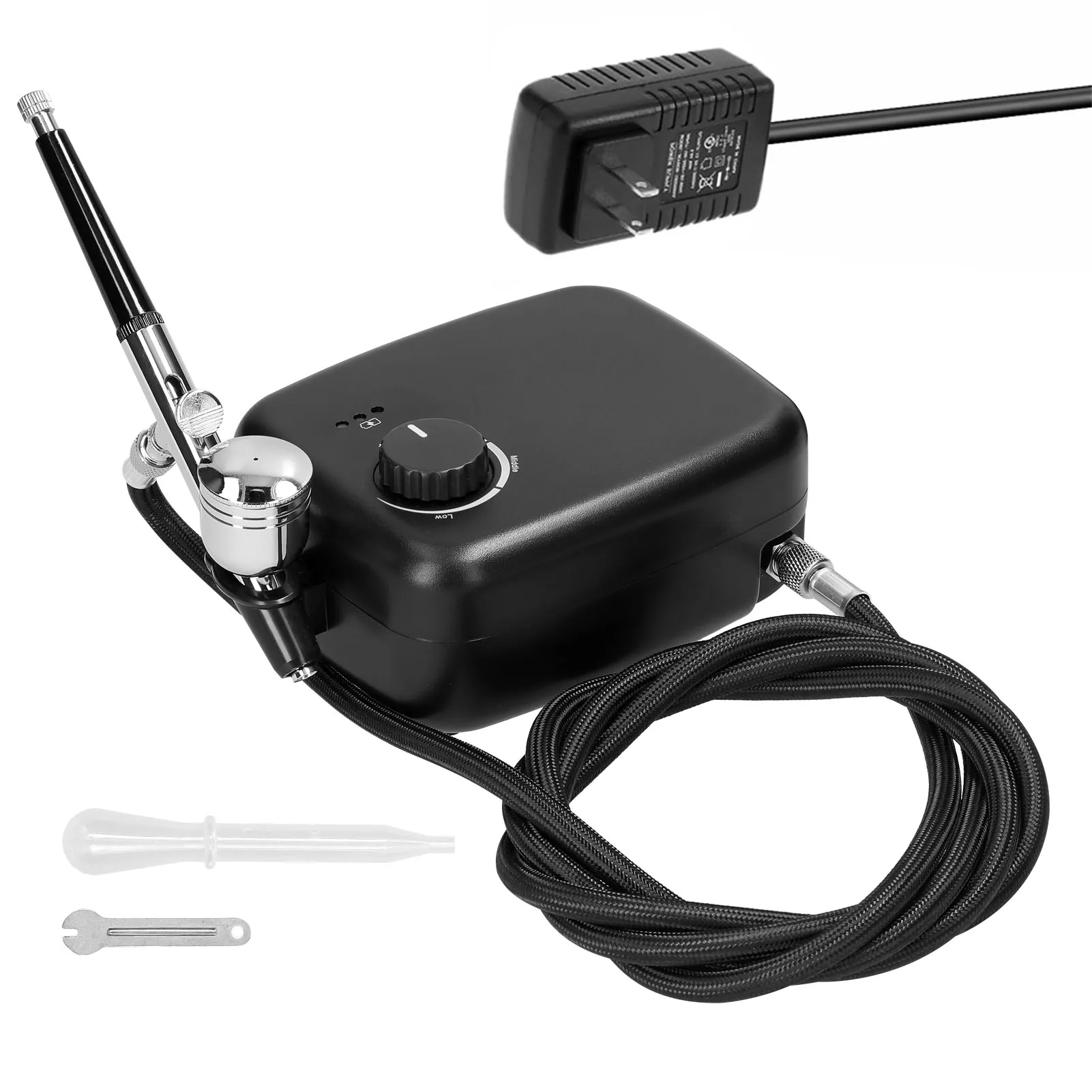 

Air Pump Kit Multi-purpose Professional 0.3mm Airbrush Non-oil Type 15-25PSI Air Pump Set for Model Making Art Painting