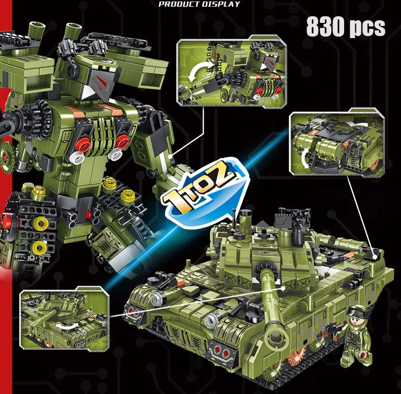 Конструктор Робот Танк трансформер 384 шт. 2 в 1 Optimus Prime робот грузовик детские
