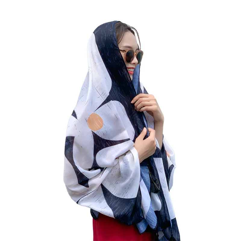 Женский шарф с геометрическим рисунком этнические головные повязки хиджаб