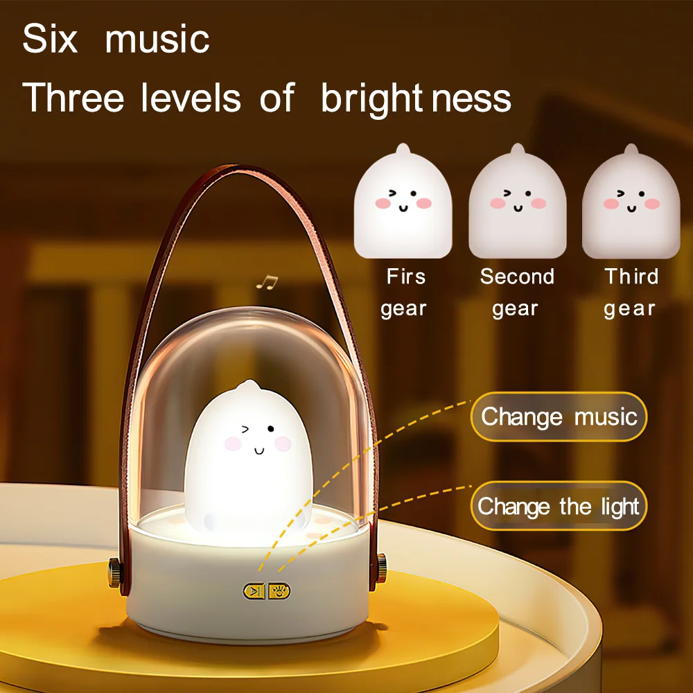 Светодиодный ночник с милым Кроликом музыкальный прикровасветильник светильник