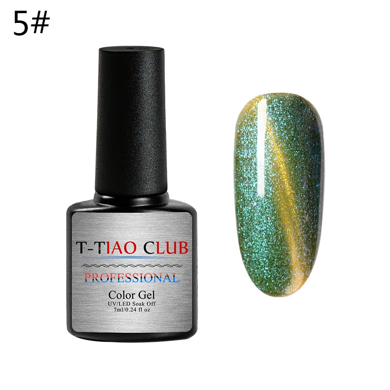 T-TIAO CLUB звездное небо Гель-лак для использования с магнитом лак 3D кошачий глаз замочить от блесток УФ гель для ногтей Гель-лак для маникюра 6 цветов - Цвет: AAK1232