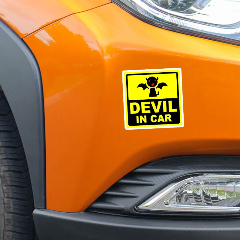 

Personalized Cartoon Graffiti Warning Sign Car Sticker Cartoon DEVIL IN BABY Decoration Colored Decals KK 13cm X 13cm