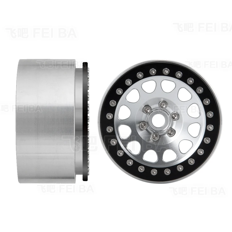 Cubo de rueda de aleaci&oacute;n de aluminio para coche de escalada, piezas modificadas para SCX10 Rock Crawler, 2,2 pulgadas, 1/10 pulgadas, 1 unidad-2