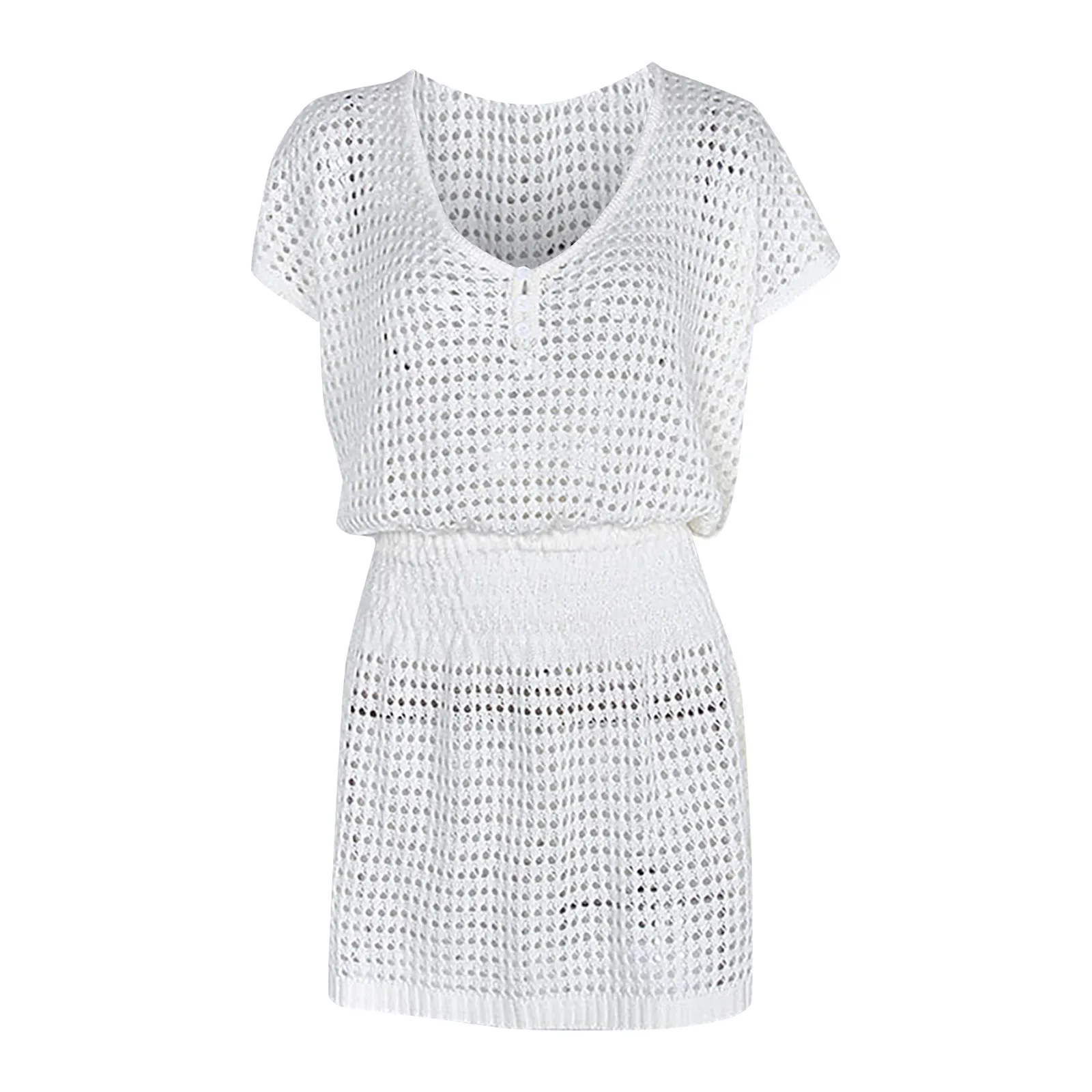 

Summer Women's Beach Cover Up Mesh Embroidery Bikini Cover Up Holiday Beach Dress Dresses for Women robe femme vestidos