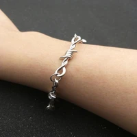 70 dropshippingunisex hip hop gothic punk style barbed wire choker bracelet bangle jewelry gift