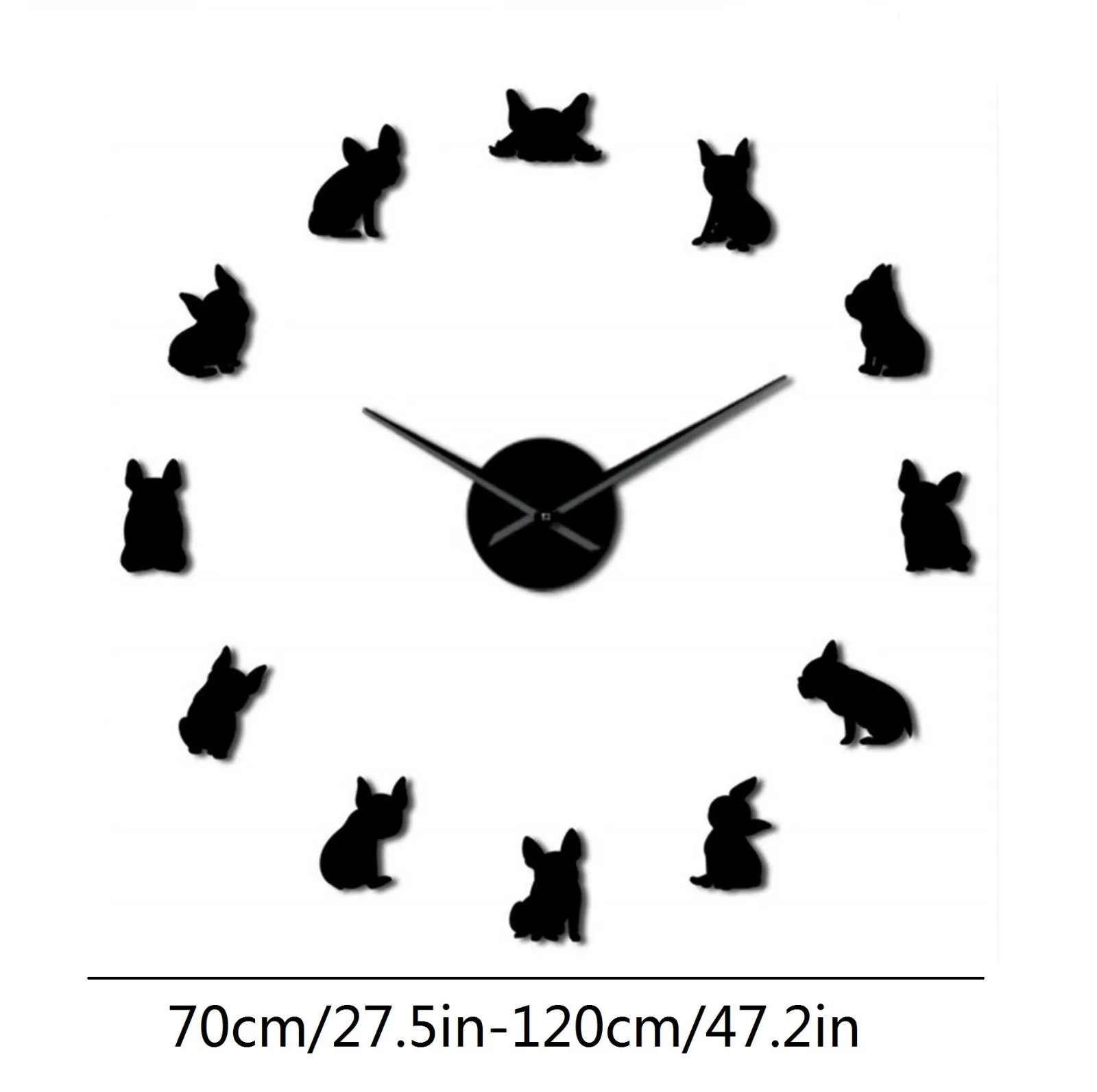 

3D Personality Puppy Wall Clock Large Wall Clock Diy Acrylic Clock Living Room decoracion hogar moderno #4 #4