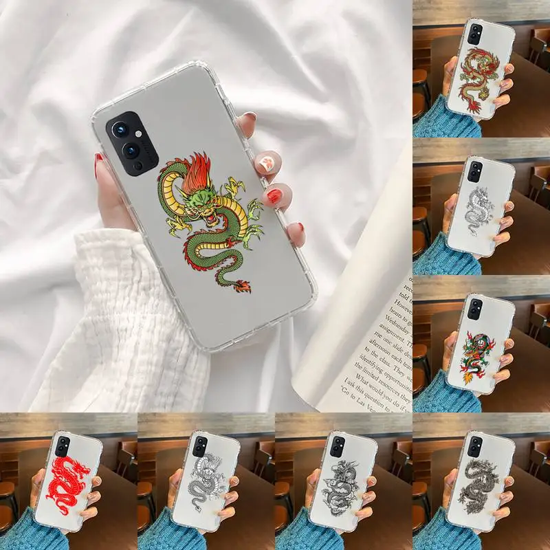 

interesting Dragon Phone Case Transparent For OnePlus 9 8 7 7t 8t Oppo find X3 X2 reno5 Vivo X60 X50 Pro MeiZu 17 16XS
