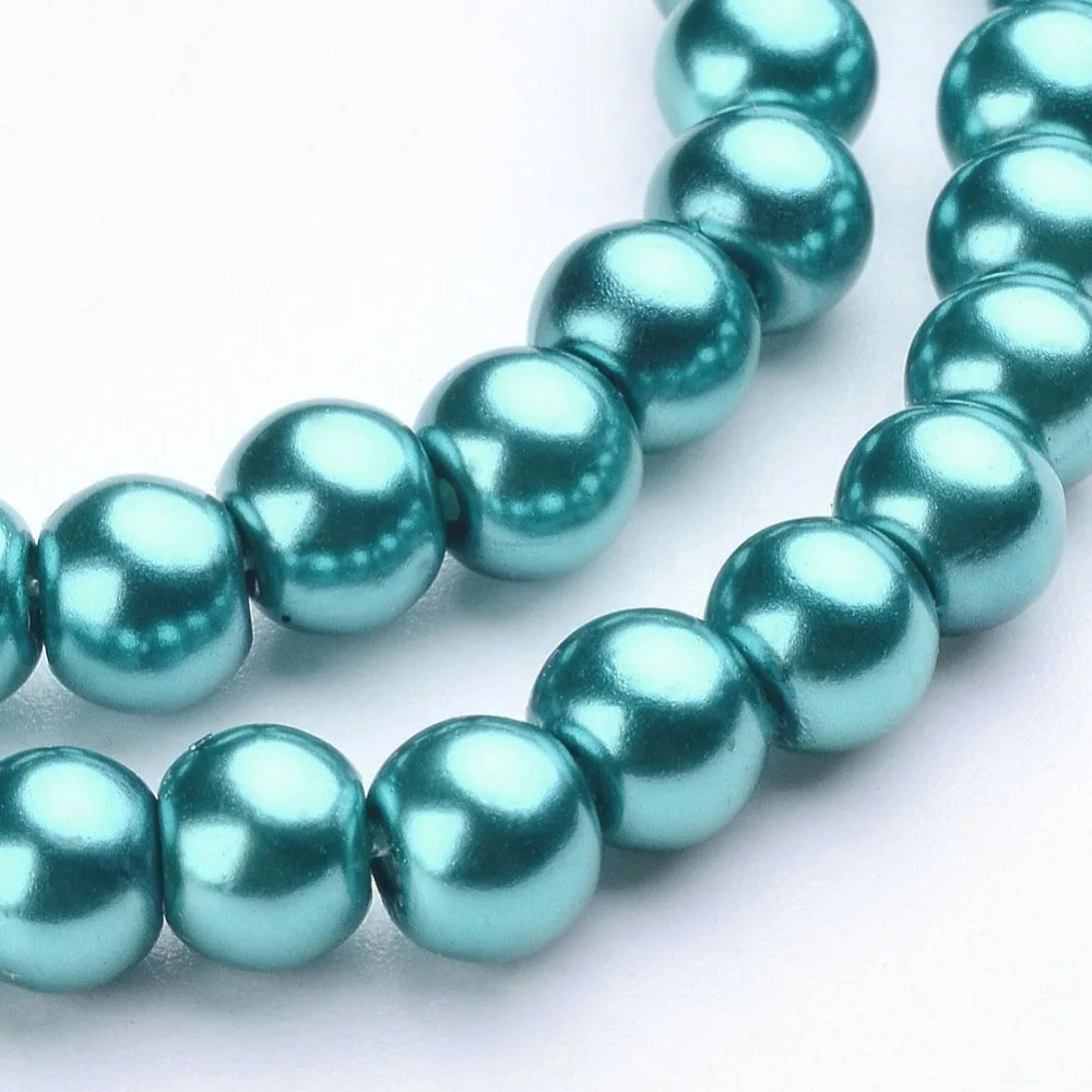 Стеклянные жемчужные бусины 6 мм имитация белого стекла круглые свободные для