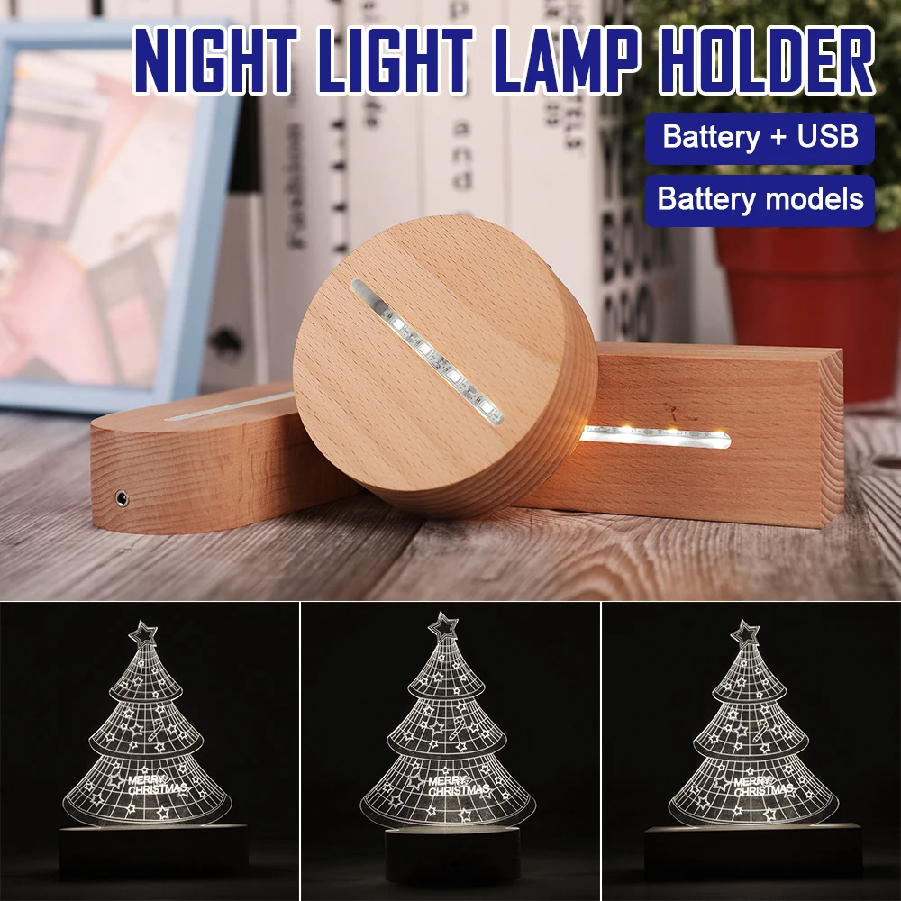 

Lamp Holder 3D Modern Night Light Led Lamp Base Luminous