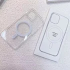 Защитный силиконовый чехол для IPhone 12, 11 Pro Max, Mini, прозрачный, магнитный, с защитой от падения, с беспроводной зарядкой, 2021