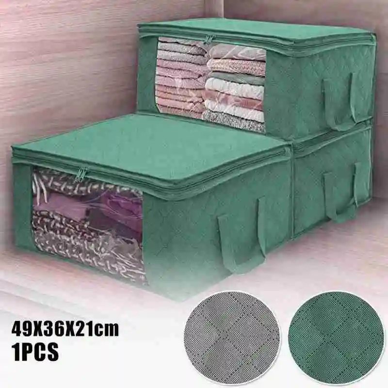 

1 шт. складной ящик для хранения нетканый мешок для хранения одежды и одеял на молнии пыленепроницаемый влагостойкий контейнер для хранения...
