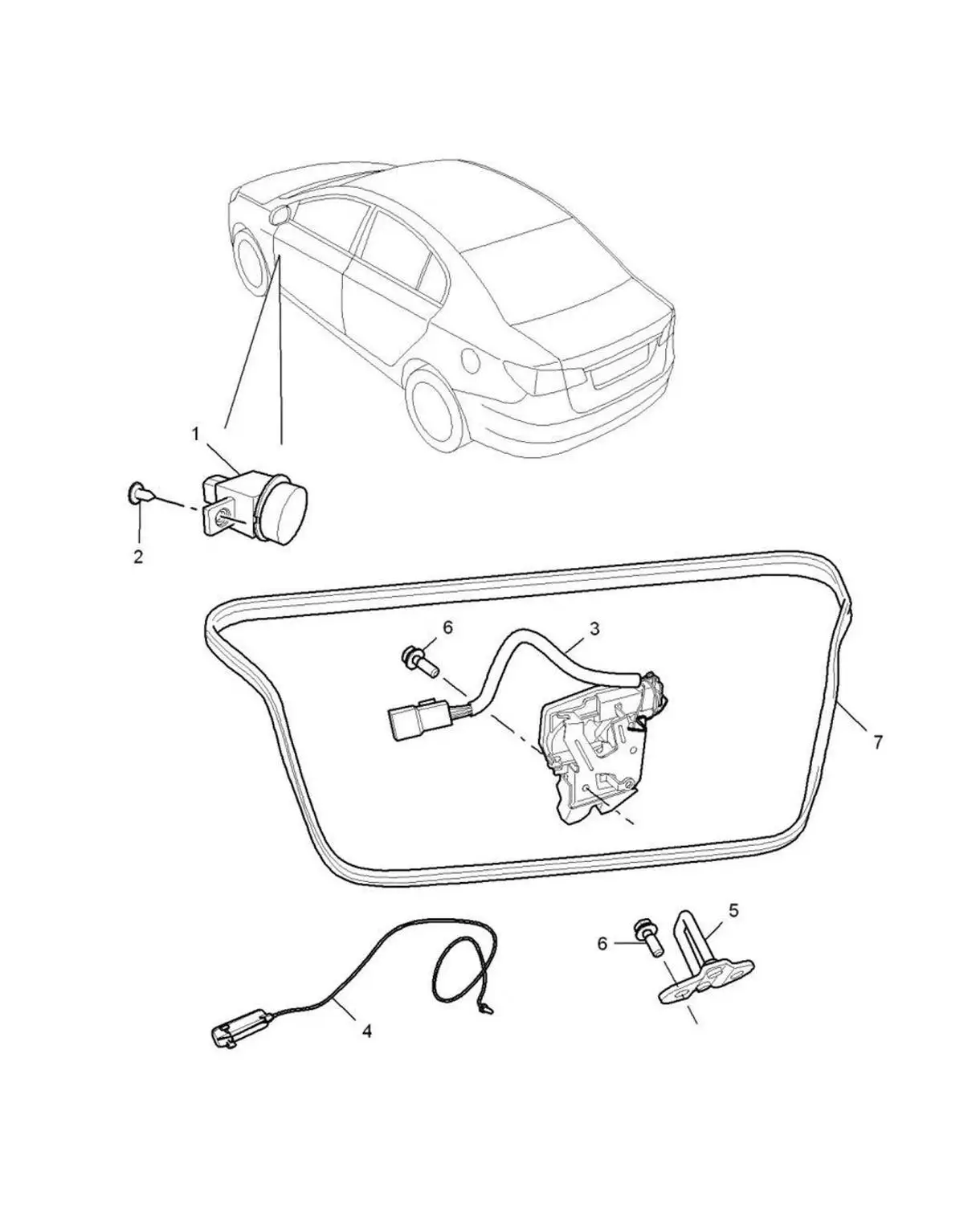 Комплект замков для заднего багажника 2 модели китайских автомобильных
