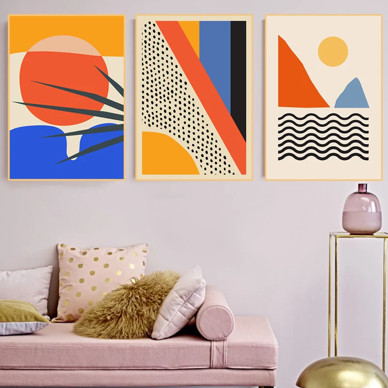 Картина на холсте Скандинавская галерея геометрические абстрактные сцены