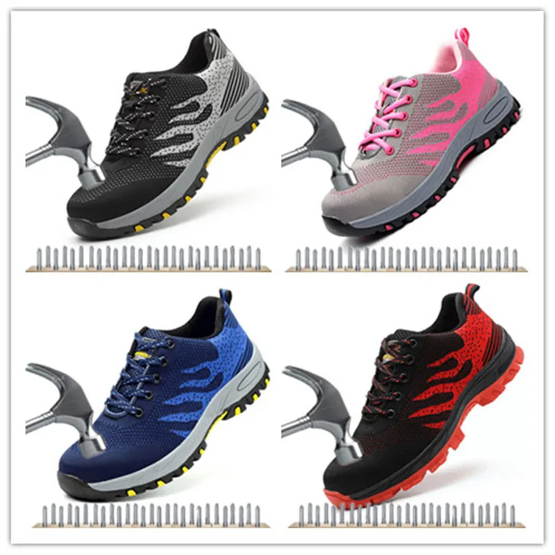 

Unisex Work Boots Men Safety Shoes Air Mesh Steel Toe Boots Work Shoes Men Puncture Proof Indestructible Shoes Work Safety Boots