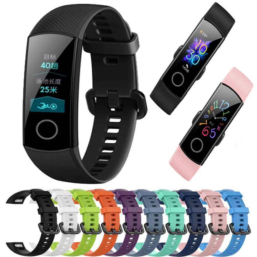 Силиконовые часы ремешок для Huawei Honor band 4 5 спортивные Ремешки наручных часов