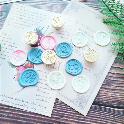 Печать с рисунком мультяшной свиньи Ретро деревянная классическая печать воском