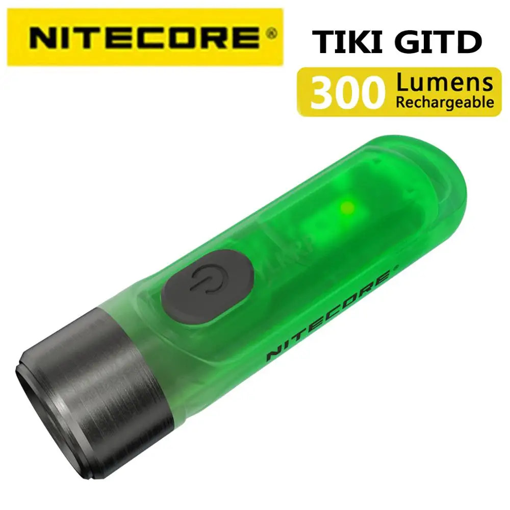 NITECORE TIKI GITD мини-футуристический светящийся в темноте Версия USB Перезаряжаемый