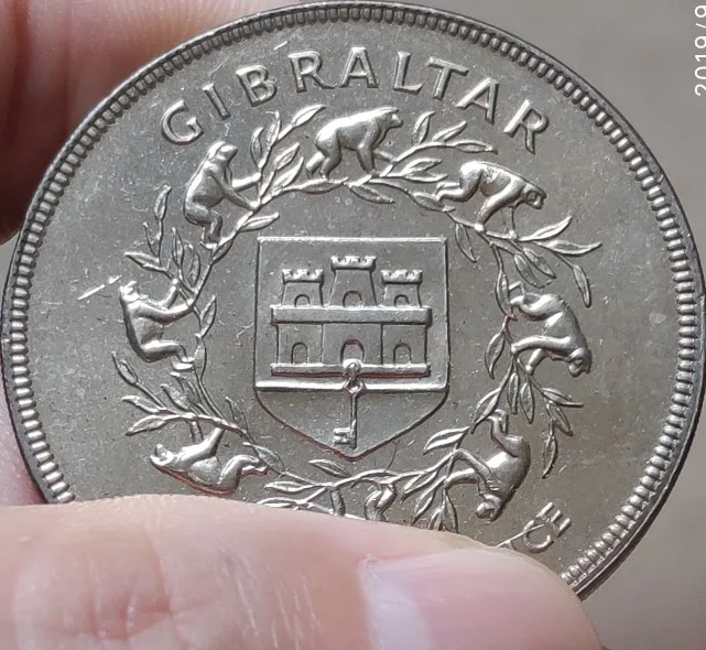 38 мм Gibraltar, настоящая монета, оригинальная коллекция