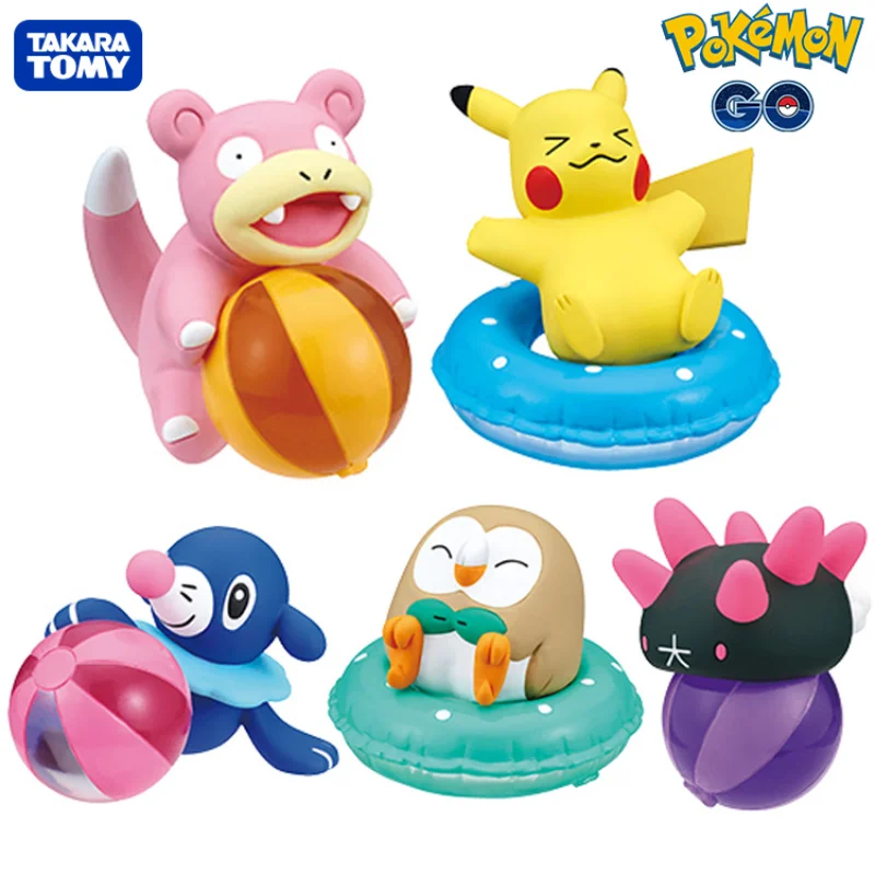 

TOMY Pokemon Summer Swimming Ring Pikachu Slowpoke Rowlet Toys Hobbies Anime Action Figure Model Dolls Toys Kids Gift
