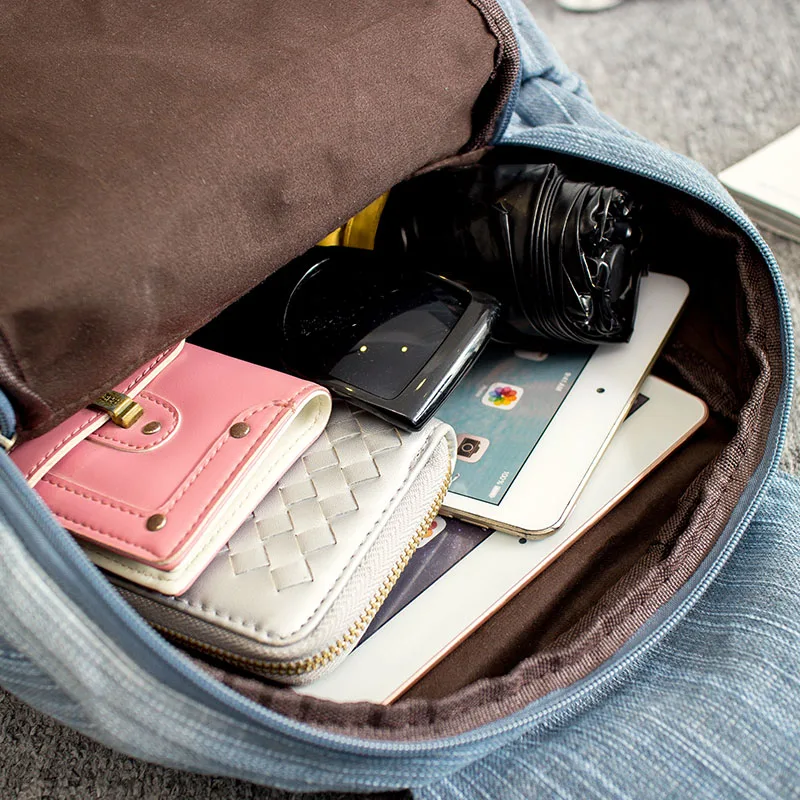 Винтажный рюкзак из потертого денима для девочек многофункциональная дорожная