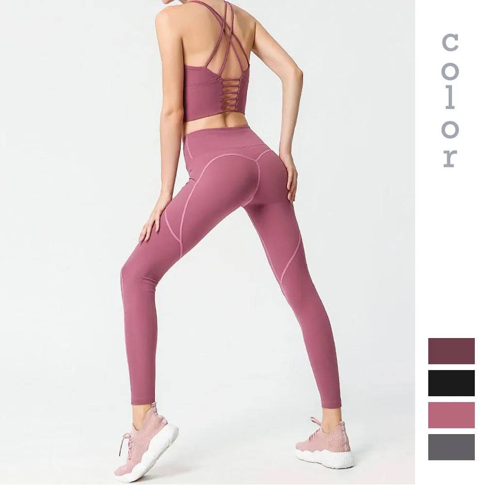 Женский бесшовный комплект для йоги спортивные костюмы фитнеса одежда спортзала