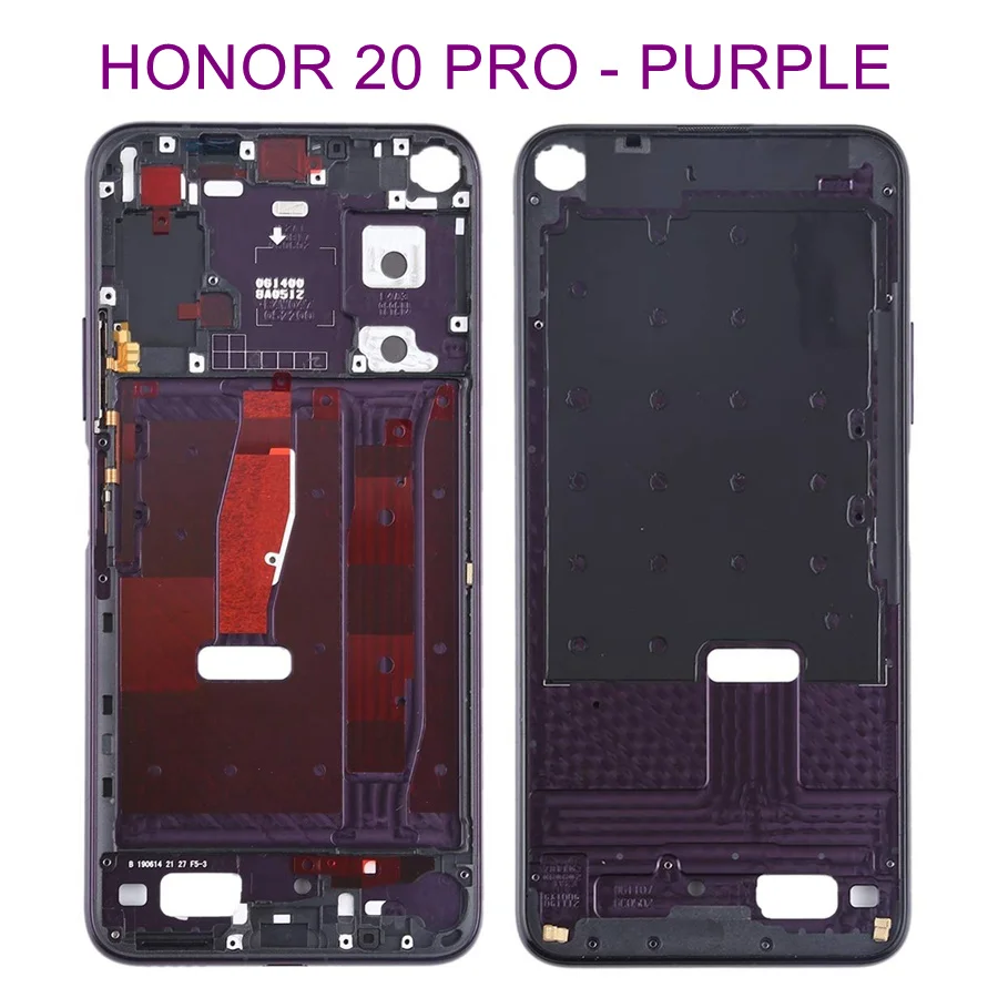 Передняя рамка для huawei Honor View 20, опорная Рамка для экрана, средняя рамка, рамка для huawei Honor 20 Pro, передняя рамка, замена - Цвет: Honor20 Pro Purple