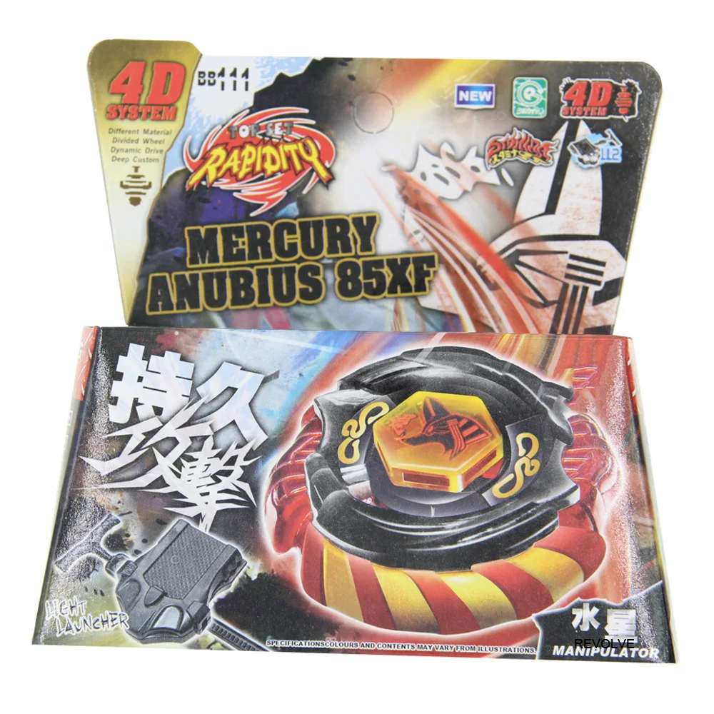 B-X TOUPIE BURST BAYBLADE Mercury Anubius 4D BB111 Red Anubis 85XF Fusion Masters-стартовый набор с пусковым