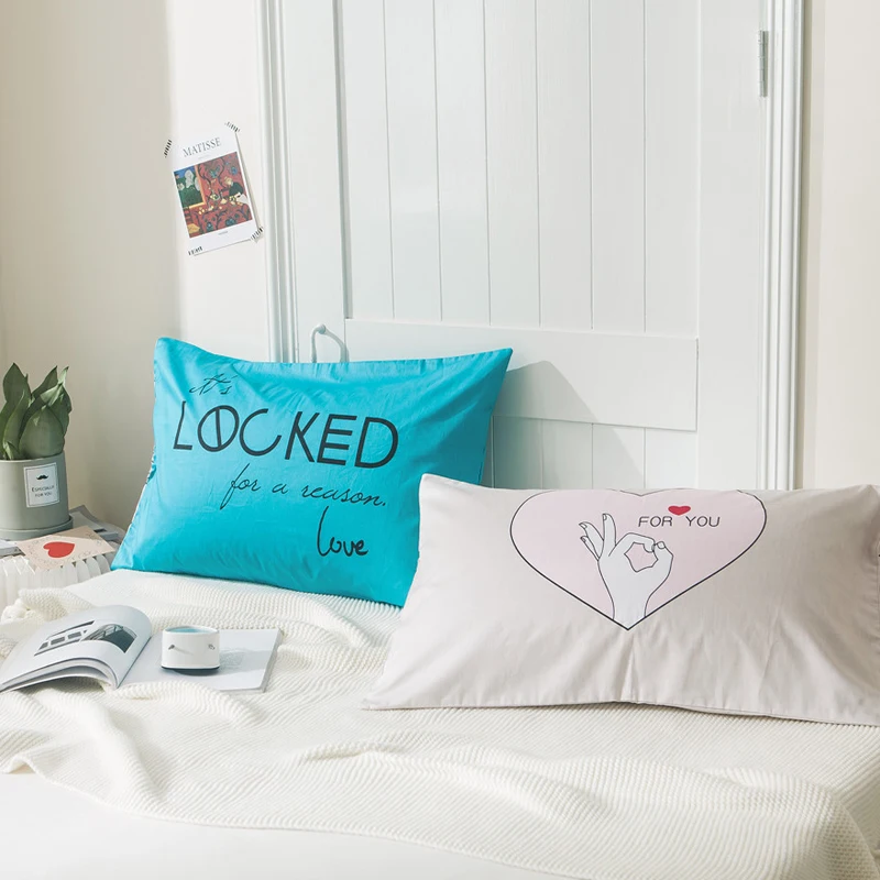 

2pc 100% Cotton Cartoon Pillow Sham Standard Size Pillow Case Cover 48x74cm pillow Sham